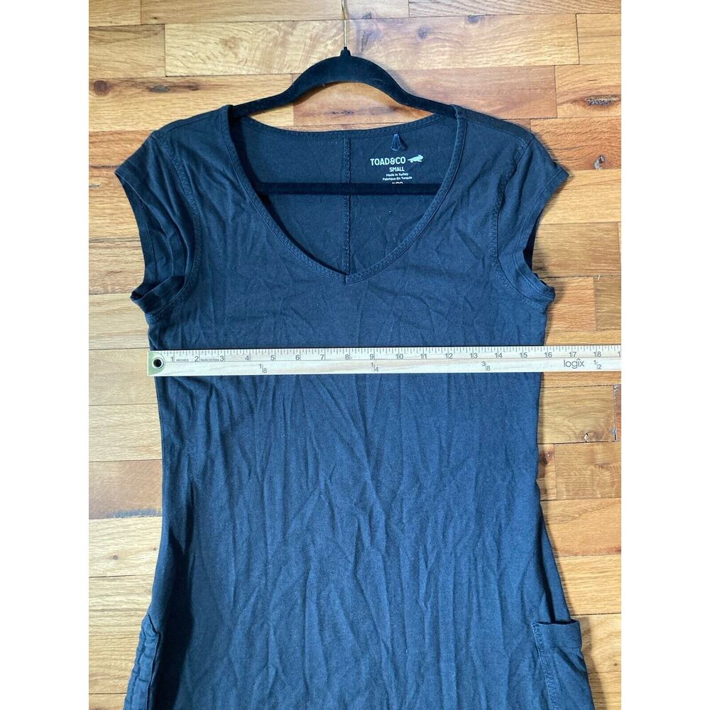Toad & Co L83606 Womens Black Rosemarie V Neck Side Tie Knit Dress Size Small - Picture 7 of 7